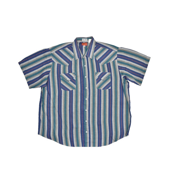 Plains Men's Big Man Western Short Sleeve Snap Shirt Size 2X Cowboy - Picture 1 of 8